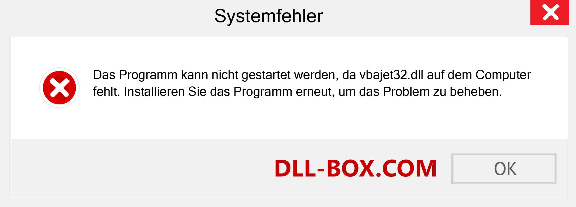 vbajet32.dll-Datei fehlt?. Download für Windows 7, 8, 10 - Fix vbajet32 dll Missing Error unter Windows, Fotos, Bildern